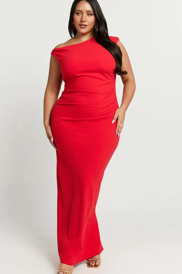 Genie Maxi Dress 8211 Off The Shoulder Dress In Red Women Showpo Curve Clothes