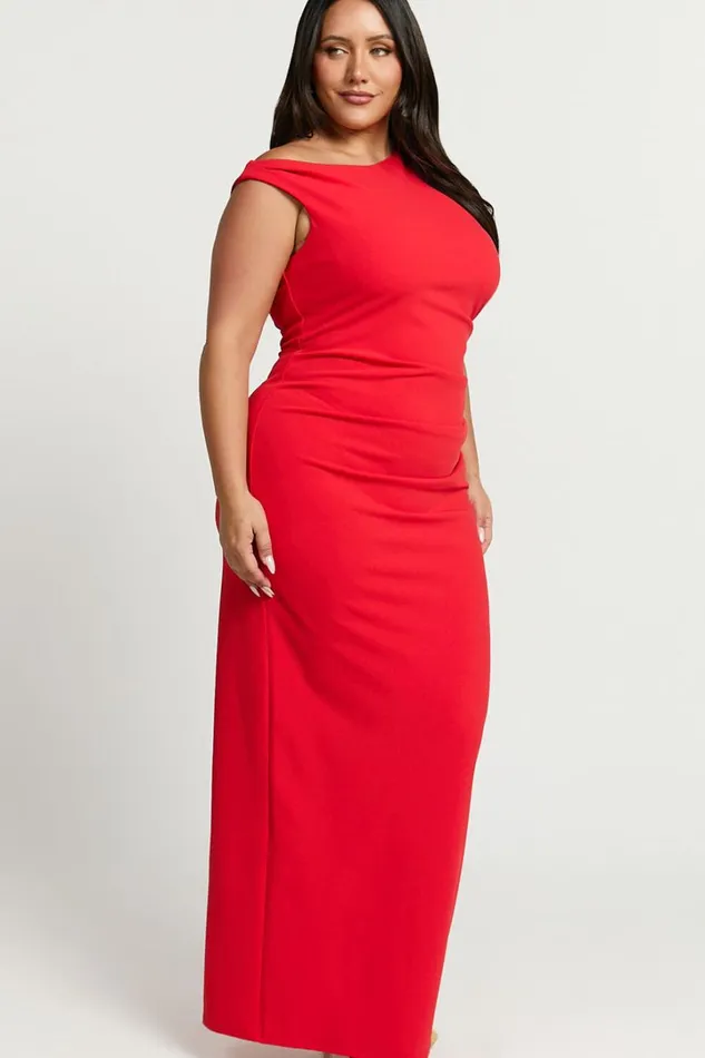 Genie Maxi Dress 8211 Off The Shoulder Dress In Red Women Showpo Curve Clothes