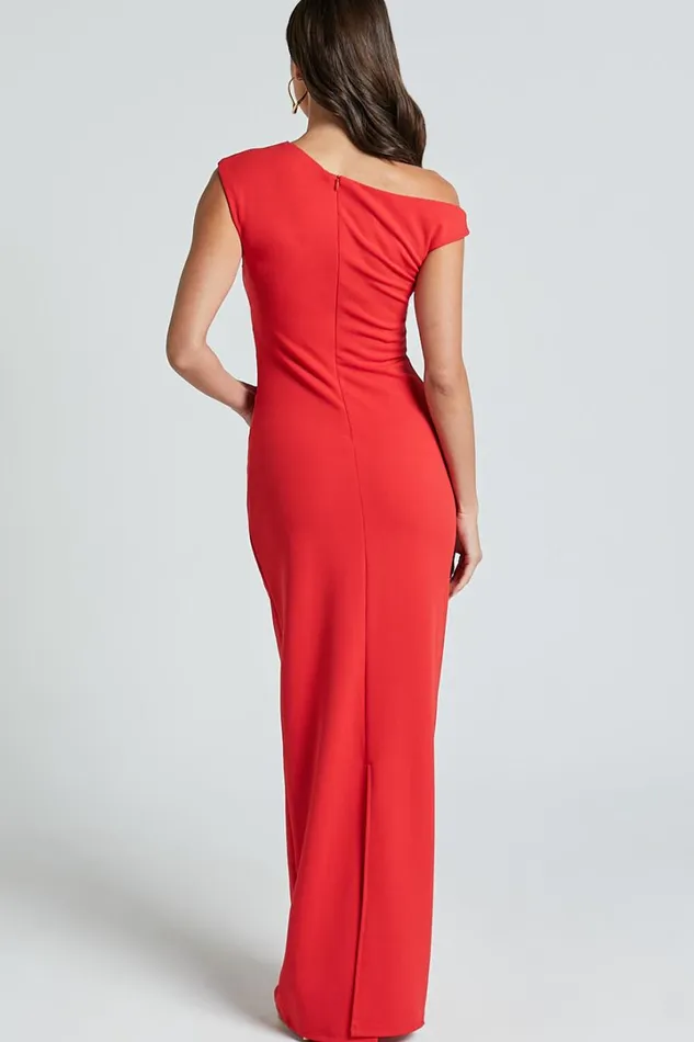 Genie Maxi Dress 8211 Off The Shoulder Dress In Red Women Showpo Curve Clothes