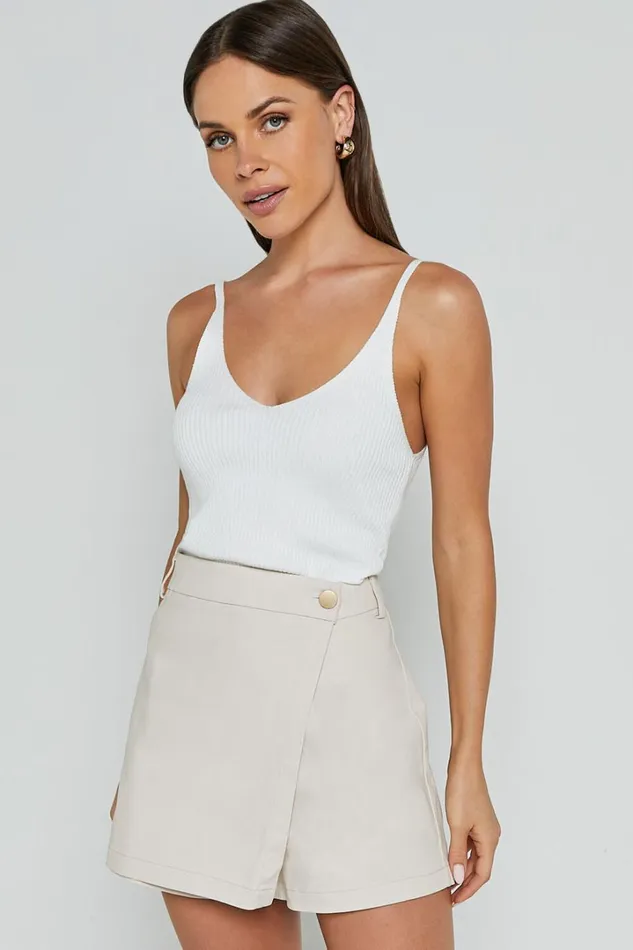 Gerry Skort 8211 Twill Wrap Front Skort In Oyster Women Showpo Shorts