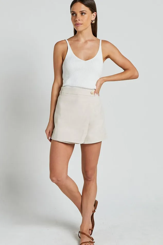 Gerry Skort 8211 Twill Wrap Front Skort In Oyster Women Showpo Shorts
