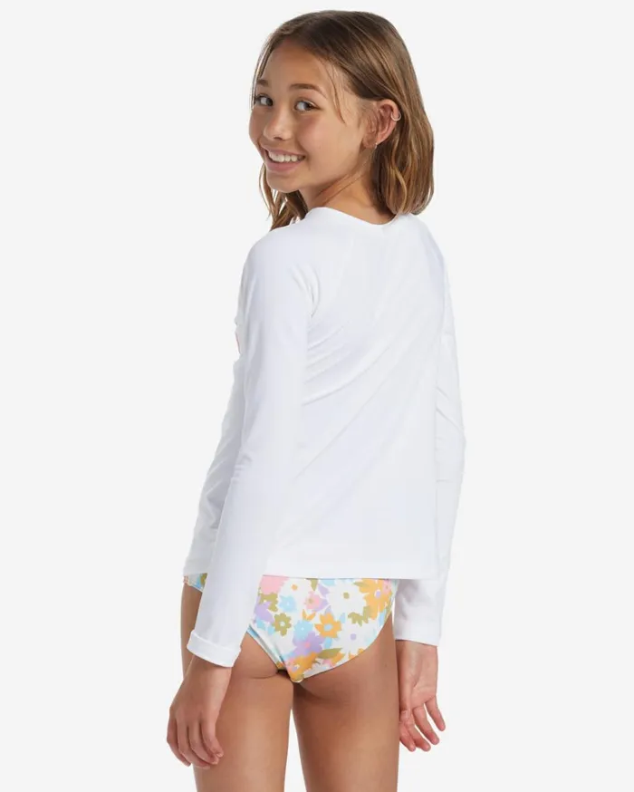 Girl039s Core Surfdaze Long Sleeve Rashguard Surf Tee White Kids Billabong Girls039 Rashguards