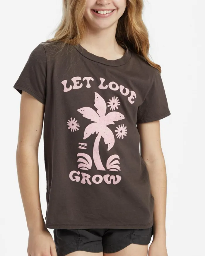 Girl039s Let Love Grow TShirt Off Black Kids Billabong Girls039 Tops and Tees