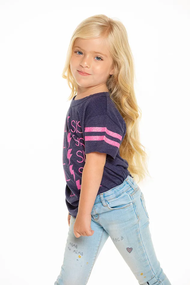 Girls Chaser Brand Lil Sis Short Sleeve Tee Tops