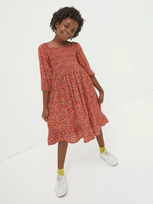 Girls Fatface Dresses Adele Red Floral Printed Dress