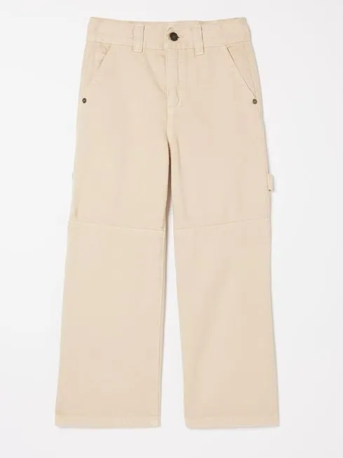 Girls Fatface Jeans and Leggings Natural Wide Leg Trousers Girls Fatface Jeans and Leggings Natural Wide Leg Trousers