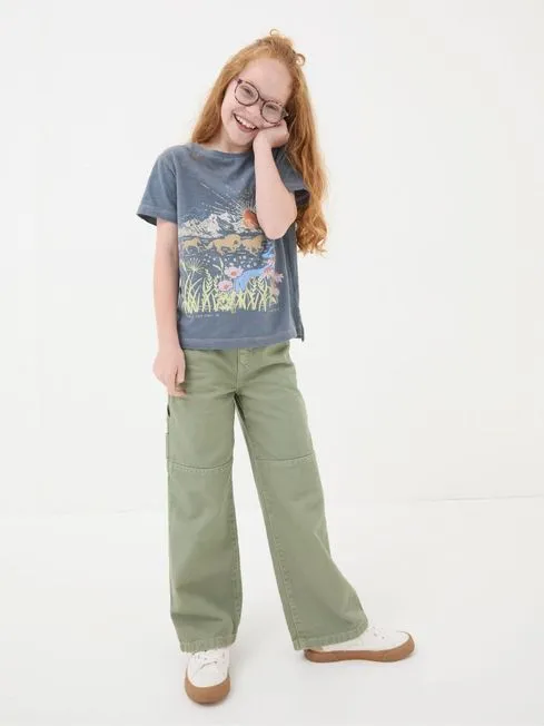 Girls Fatface Tops and TShirts Grey Horse Graphic TShirt