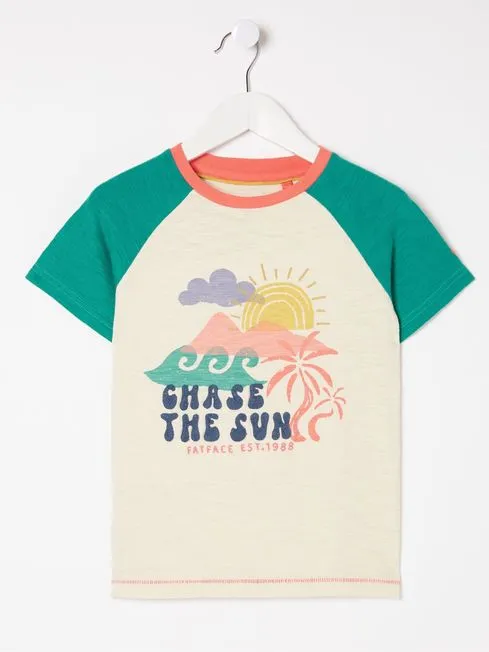 Girls Fatface Tops and TShirts Natural Chase The Sun TShirt