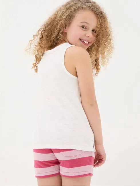 Girls Fatface Tops and TShirts Natural Strawberry Jersey Vest Top