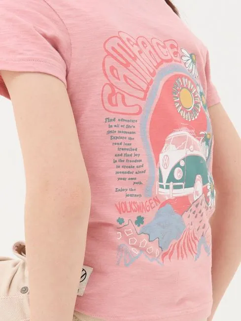Girls Fatface Tops and TShirts Pink VW Summer Graphic TShirt