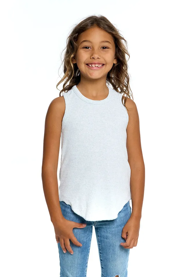 Girls Linen Rib Racer Tank Tops Chaser Brand