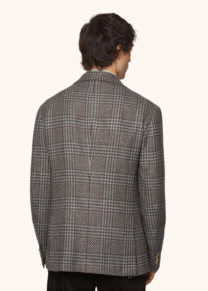 GLEN PLAID CASHMERE BLEND BLAZER Men Kiton Jackets GLEN PLAID CASHMERE BLEND BLAZER Men Kiton Jackets