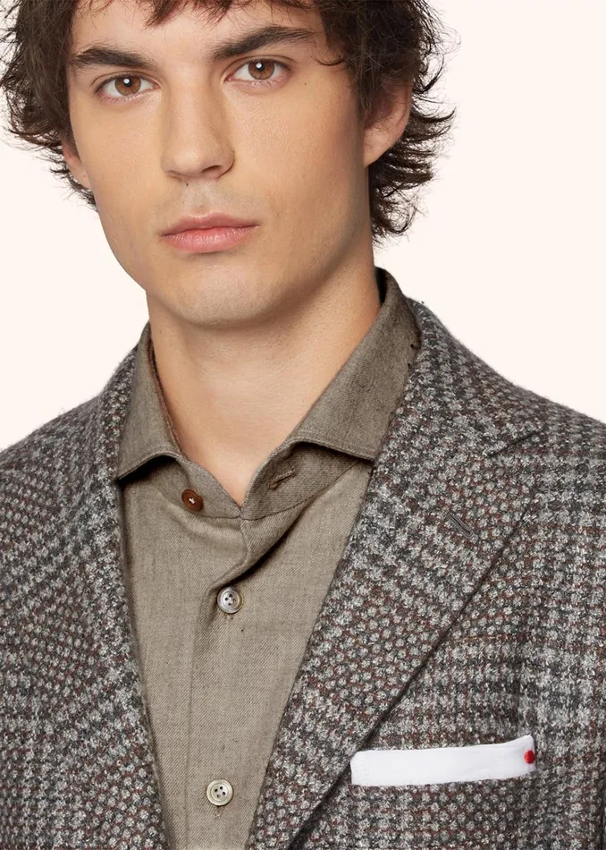 GLEN PLAID CASHMERE BLEND BLAZER Men Kiton Jackets GLEN PLAID CASHMERE BLEND BLAZER Men Kiton Jackets