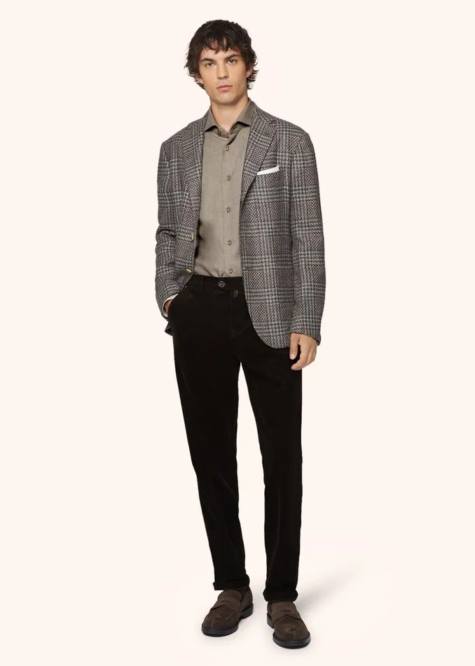 GLEN PLAID CASHMERE BLEND BLAZER Men Kiton Jackets GLEN PLAID CASHMERE BLEND BLAZER Men Kiton Jackets