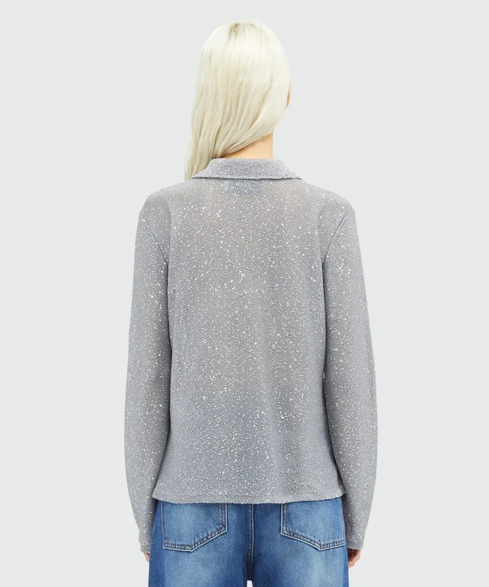 Glitter Polo Shirt Women MSGM Knitwear