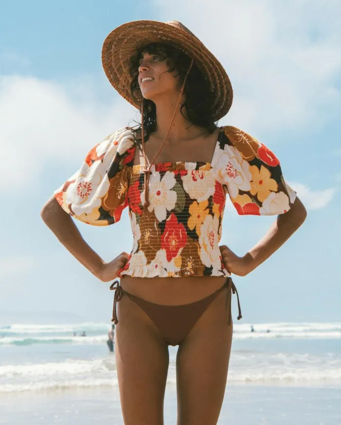 Golden Daze Crop Top Multi Women Billabong Tops