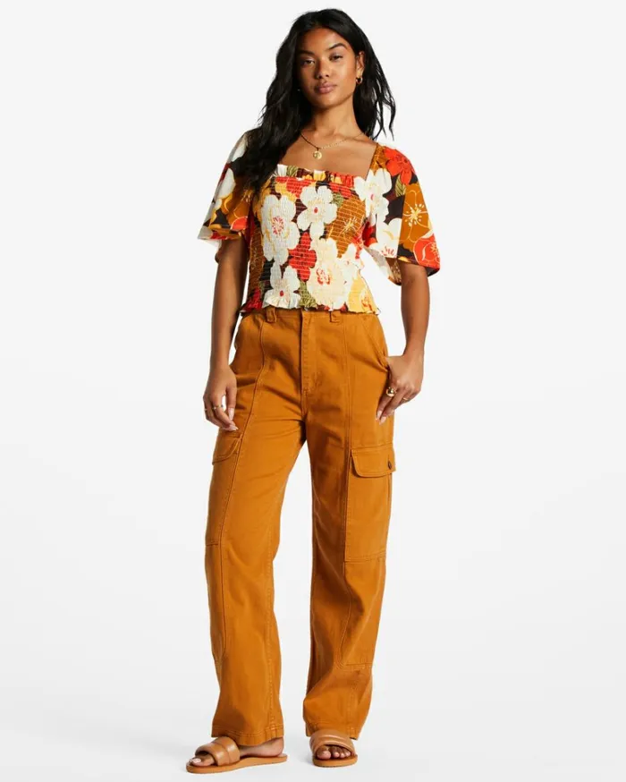 Golden Daze Crop Top Multi Women Billabong Tops