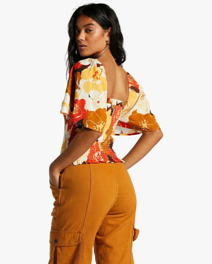 Golden Daze Crop Top Multi Women Billabong Tops
