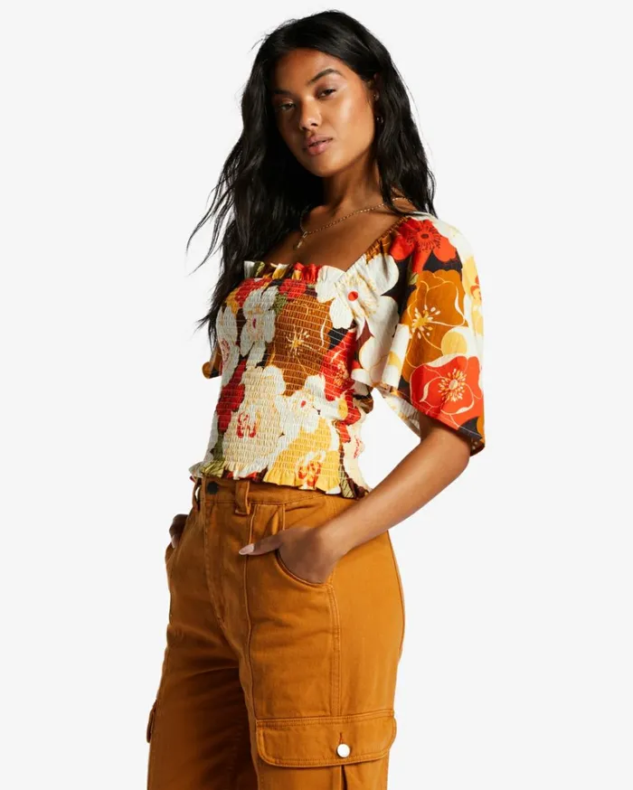 Golden Daze Crop Top Multi Women Billabong Tops