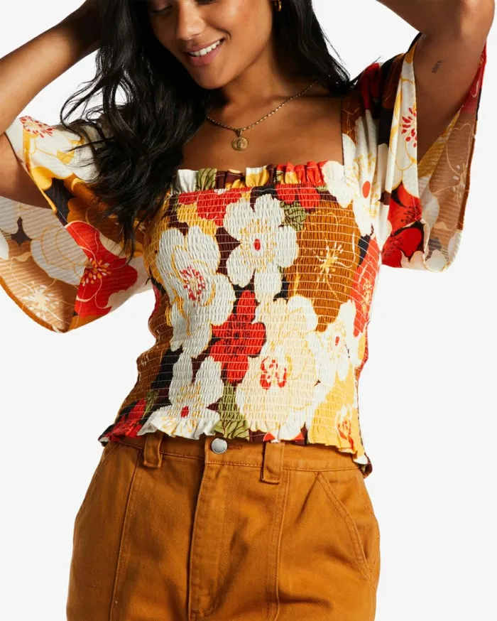 Golden Daze Crop Top Multi Women Billabong Tops
