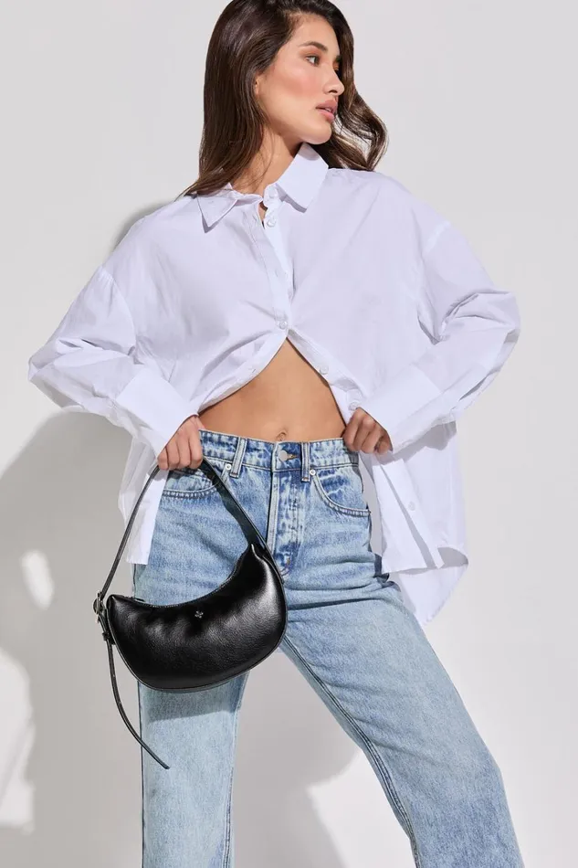 Goldie Shoulder Bag In Black PU Women Showpo Bags