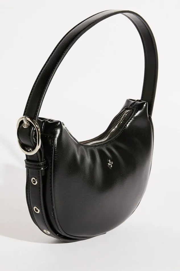 Goldie Shoulder Bag In Black PU Women Showpo Bags