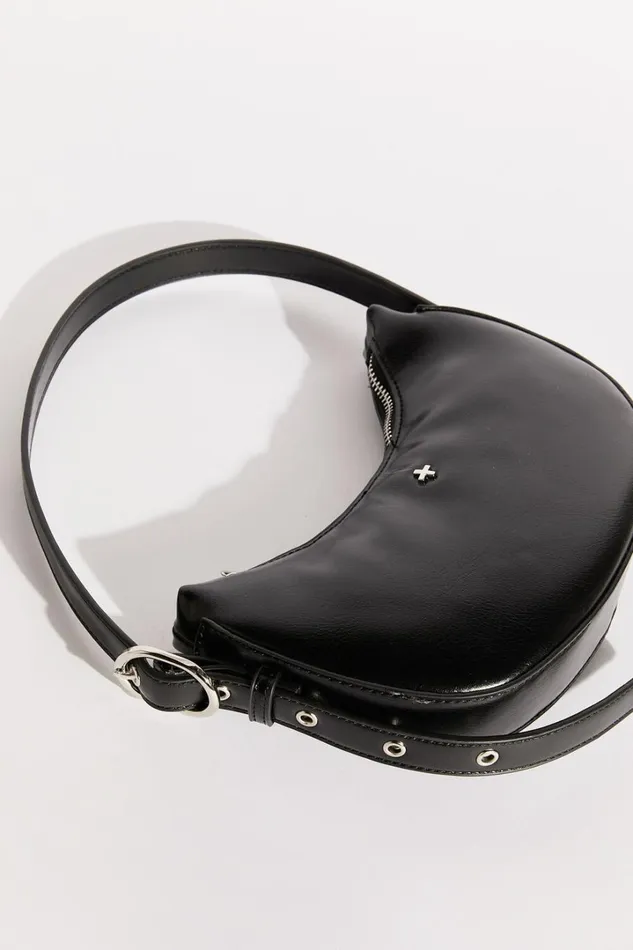 Goldie Shoulder Bag In Black PU Women Showpo Bags