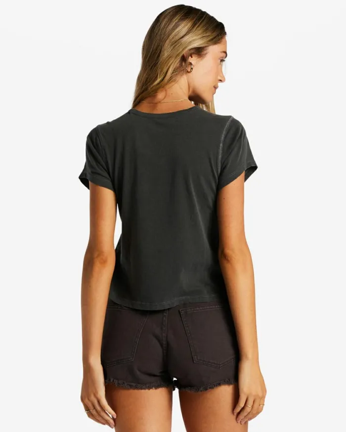 Grow Slow TShirt Off Black Women Billabong Graphic Tees and Tanks