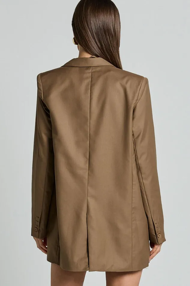 Haidy Blazer 8211 Single Breasted Boyfriend Blazer In Taupe Women Showpo Blazers