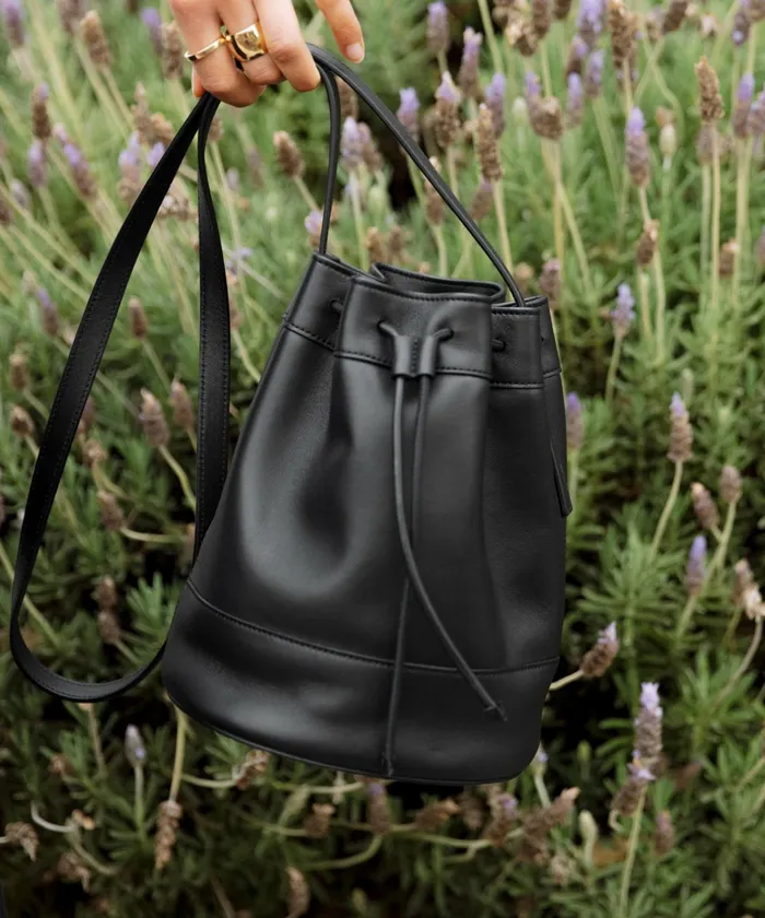Handbags and Clutches Women Jenni Kayne Mini Leather Drawstring Bag Black