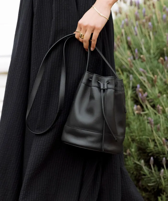 Handbags and Clutches Women Jenni Kayne Mini Leather Drawstring Bag Black