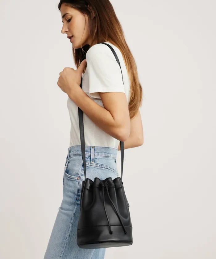 Handbags and Clutches Women Jenni Kayne Mini Leather Drawstring Bag Black