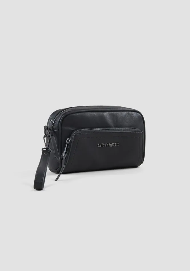 Handbags Men Antony Morato Pouch In Faux Leather Black