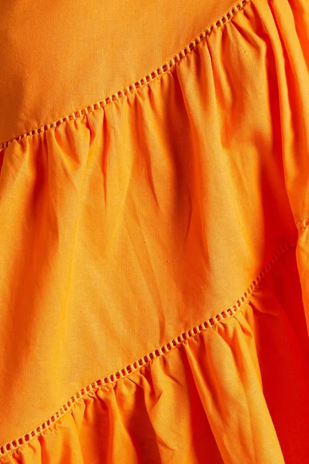 Harleen Mini Dress 8211 Linen Look Asymmetrical Trim Puff Sleeve Dress In Orange Women Showpo Curve Clothes