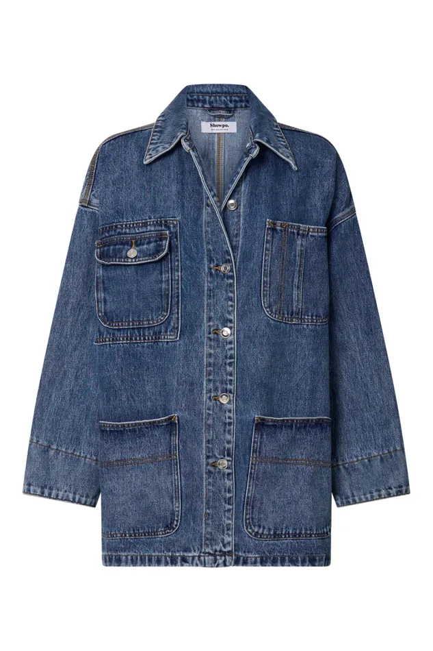 Harlow Jacket 8211 Oversized Long Sleeve Denim Jacket In Mid Blue Wash Women Showpo Jackets and Coats