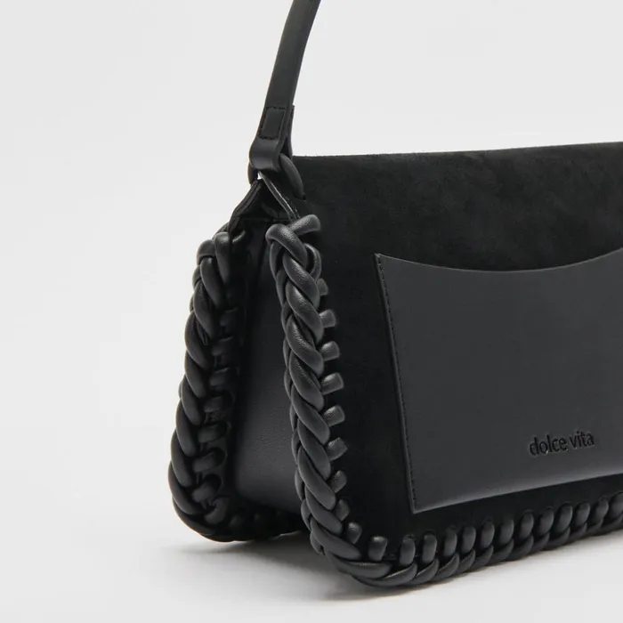 Harper Shoulder Bag Black Suede Women Dolce Vita Handbags