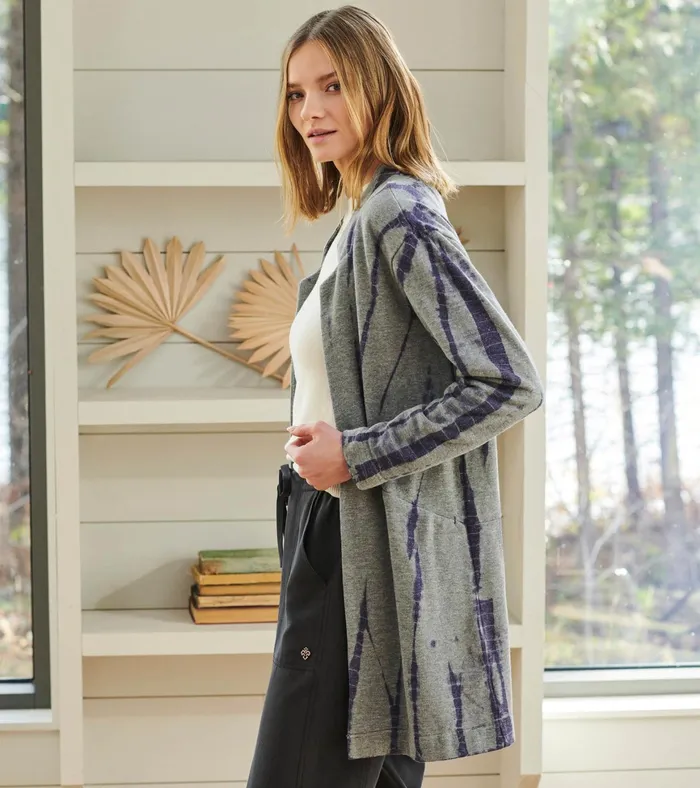 Hatley Ami Cardigan 8211 Storm Tie Dye Women Sweaters
