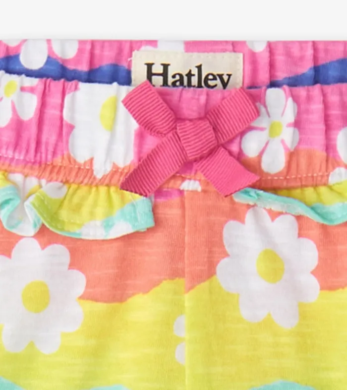 Hatley Baby and Toddler Girls Groovy Flowers Ruffle Shorts Baby and Toddler Bottoms