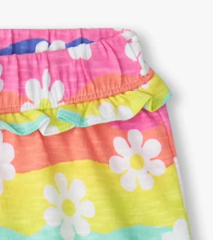 Hatley Baby and Toddler Girls Groovy Flowers Ruffle Shorts Baby and Toddler Bottoms