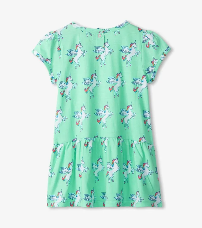Hatley Baby and Toddler Girls Rainbow Unicorn Gathered Dress Baby and Toddler Dresses