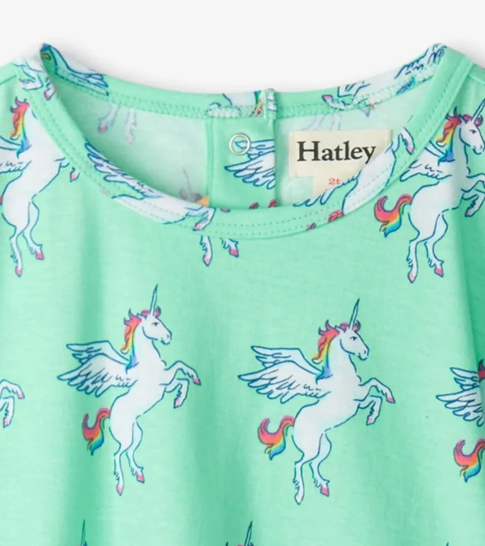 Hatley Baby and Toddler Girls Rainbow Unicorn Gathered Dress Baby and Toddler Dresses