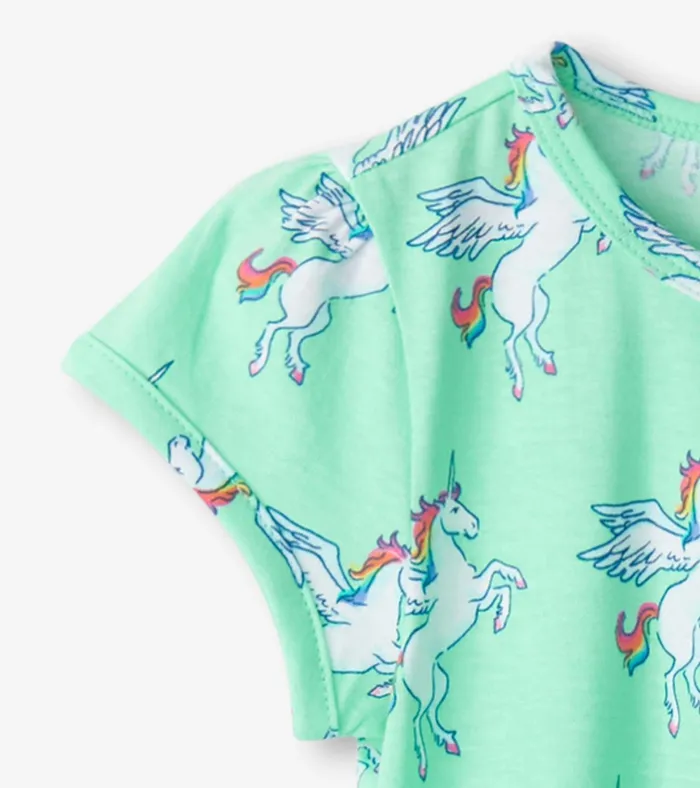 Hatley Baby and Toddler Girls Rainbow Unicorn Gathered Dress Baby and Toddler Dresses