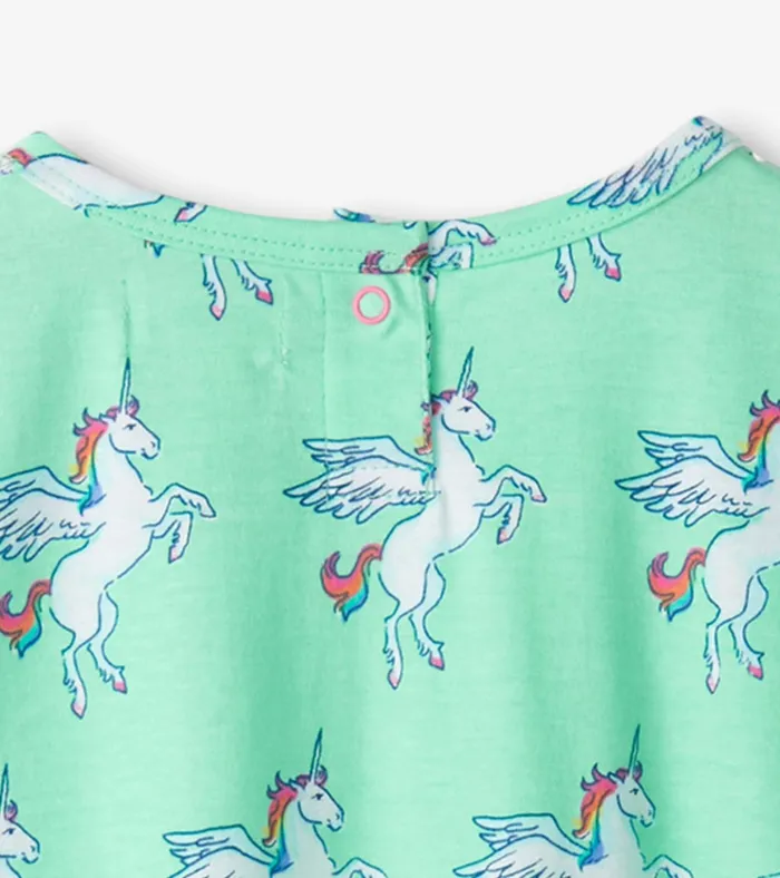 Hatley Baby and Toddler Girls Rainbow Unicorn Gathered Dress Baby and Toddler Dresses