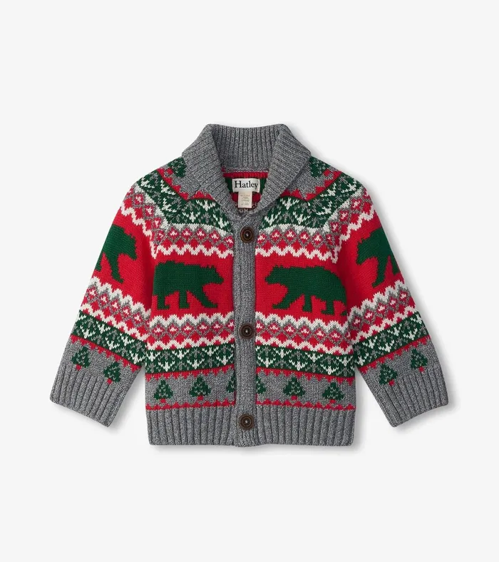 Hatley Baby and Toddler Knit Bear Shawl Collar Cardigan Baby and Toddler Sweaters
