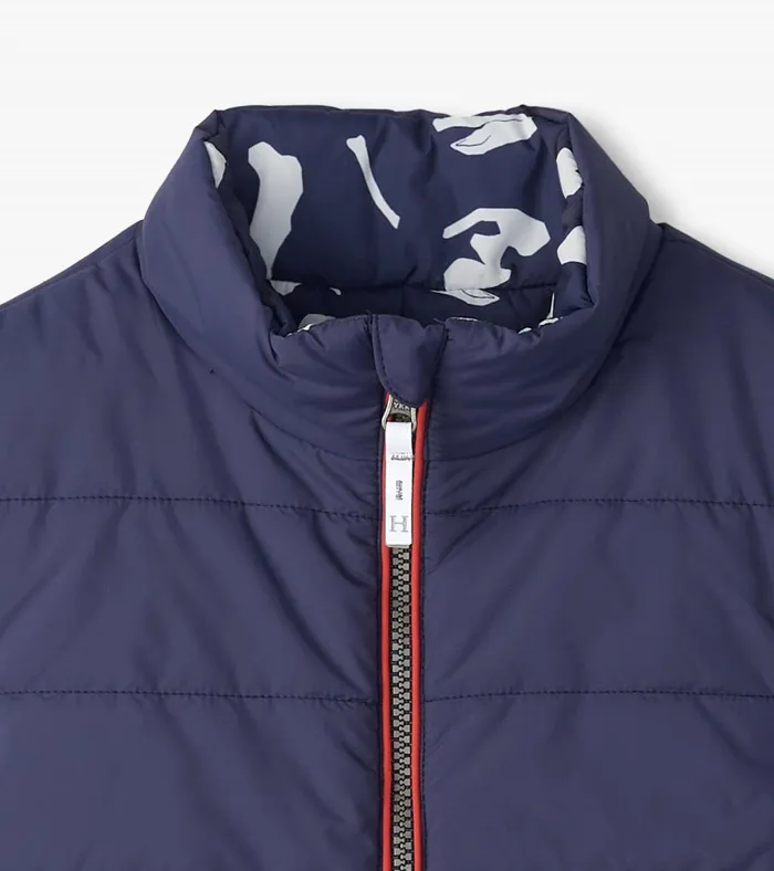 Hatley Boys Dino Fossils Reversible Quilted Vest Boys Tops