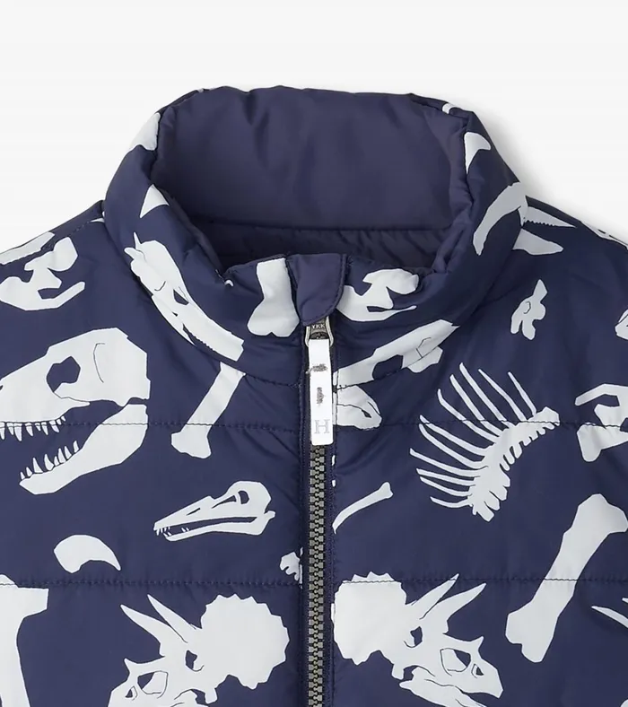 Hatley Boys Dino Fossils Reversible Quilted Vest Boys Tops