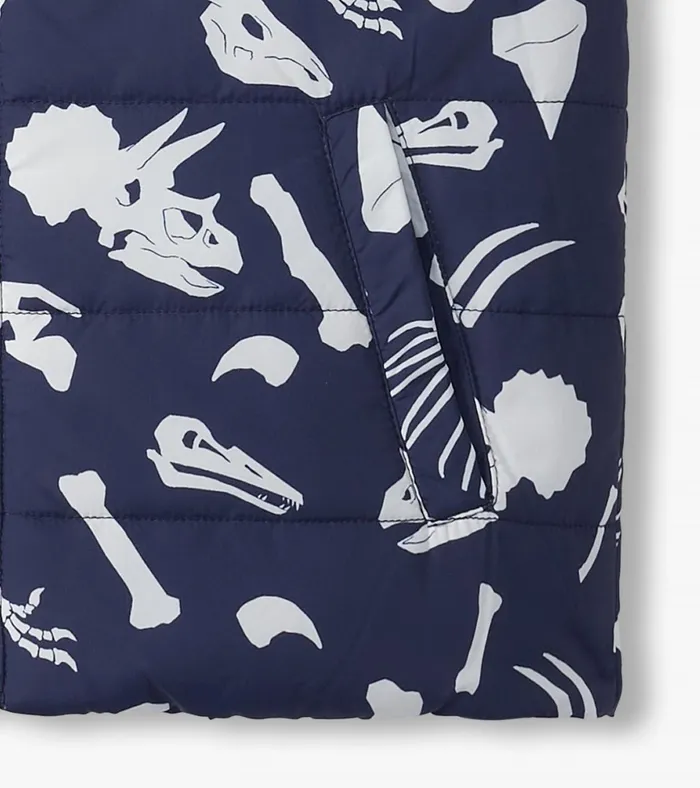 Hatley Boys Dino Fossils Reversible Quilted Vest Boys Tops