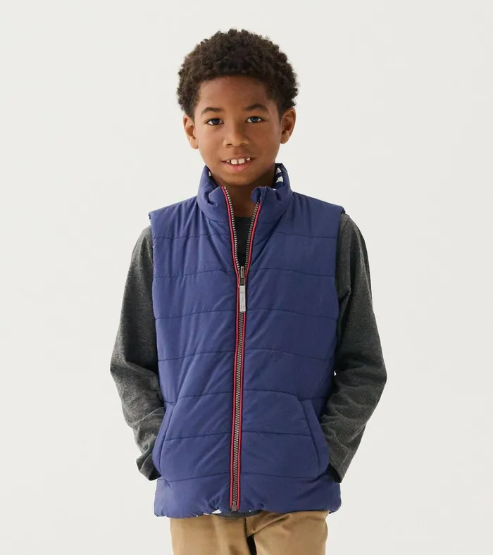 Hatley Boys Dino Fossils Reversible Quilted Vest Boys Tops