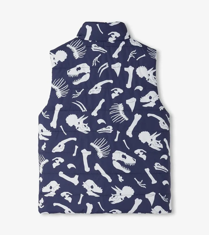 Hatley Boys Dino Fossils Reversible Quilted Vest Boys Tops