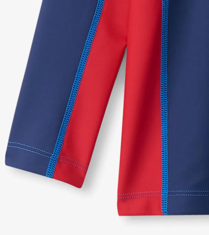 Hatley Boys Nautical Colourblock Long Sleeve Rashguard Boys Swimwear
